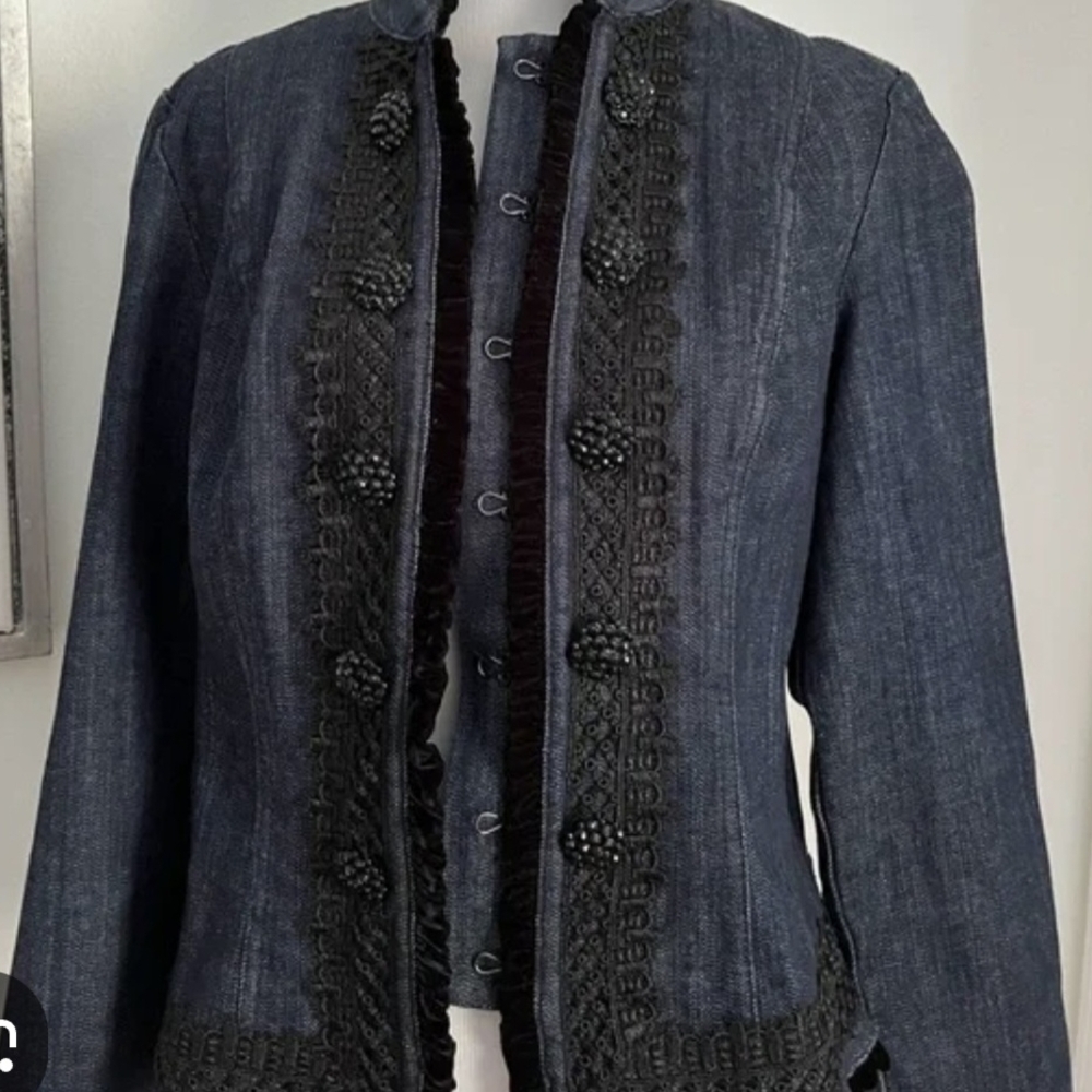 NWT INC International Concepts Navy Blazer with Black Accents